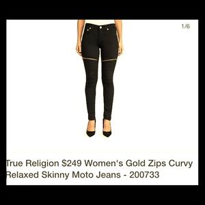 True Religion Women’s Gold Zips Skinny Moto Jeans